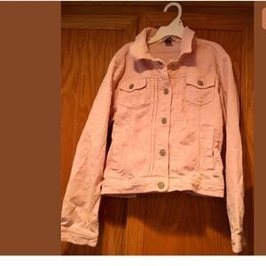 Limited Too Girls Light Pink Corduroy Snap Jacket